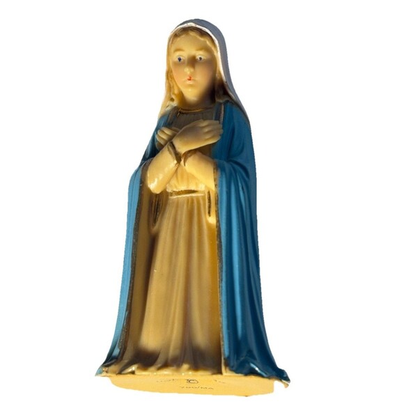 Vintage 1960s Mary Nativity 3.75" Figurine Figure Plastic Hong Kong Replacement - Picture 1 of 7